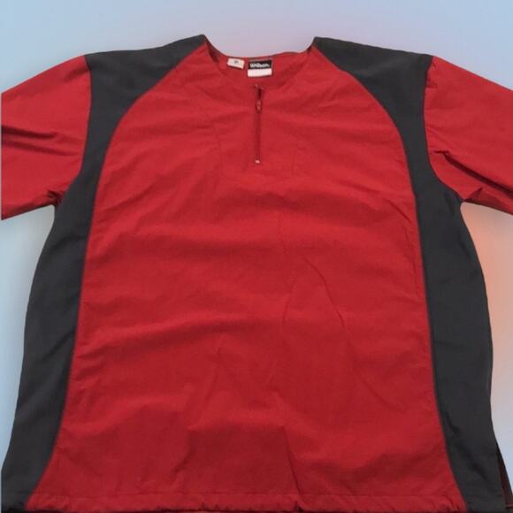 WILSON BASEBALL Men’s Red Gray Warm Up Jacket - Picture 1 of 4